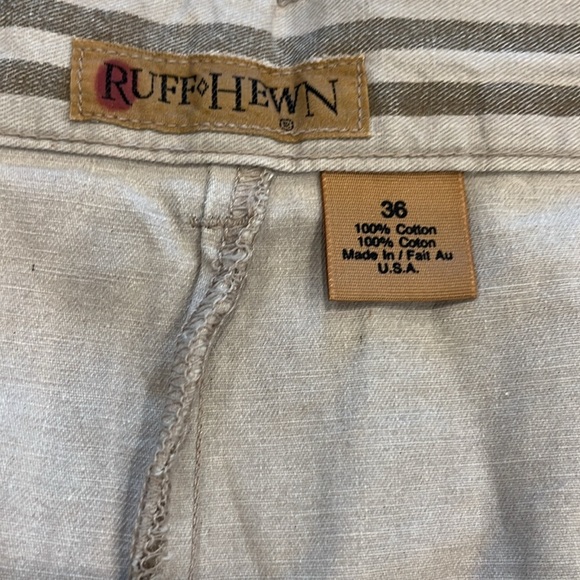 Ruff Hewn | Pleated Bermuda Shorts | Grey/Beige Stripes | Men’s 36 Wiast - Picture 8 of 11